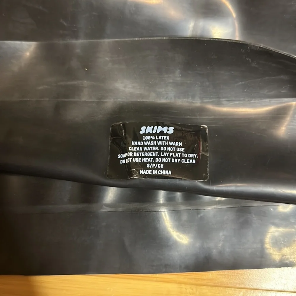SKIMS Black Shiny Mini Skirt